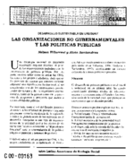 Las organizaciones no gubernamentales y las políticas públicas