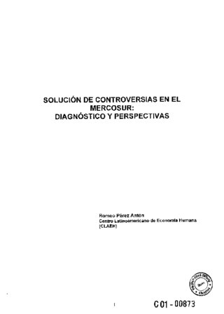 Solución de controversias en el Mercosur