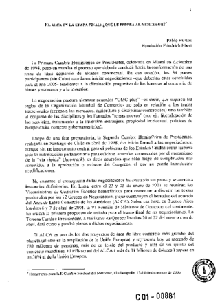 El ALCA en la etapa final