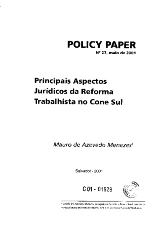 Principais aspectos jurídicos da reforma trabalhista no Cone Sul